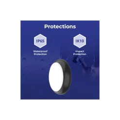Noxion LED Plafond Pro V2 12/16/20W 2400lm - 830-840-865 CCT | 325mm - IP65 - Rörelse- och Ljussensor - 3 Timmar Nödbelysning + Ring Svart