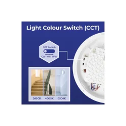 Noxion LED Plafond Pro V2 12/16/20W 2400lm - 830-840-865 CCT | 325mm - IP65 - Rörelse- och Ljussensor - 3 Timmar Nödbelysning + Ring Svart