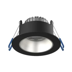 Noxion LED Spot Ares Djup ring Svart 6W 540lm 927-940 3CCT - med Inre Ring Silver | Utskärning 68mm
