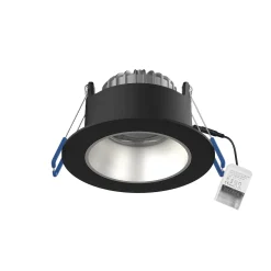 Noxion LED Spot Ares Djup ring Svart 6W 540lm 927-940 3CCT - med Inre Ring Silver | Utskärning 68mm