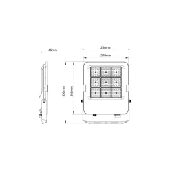 Noxion LED Strålkastare Beam V2.0 40-100W 5300-14000lm 90D - 830-840-865 CCT | IP66 - Asymmetrisk Type II