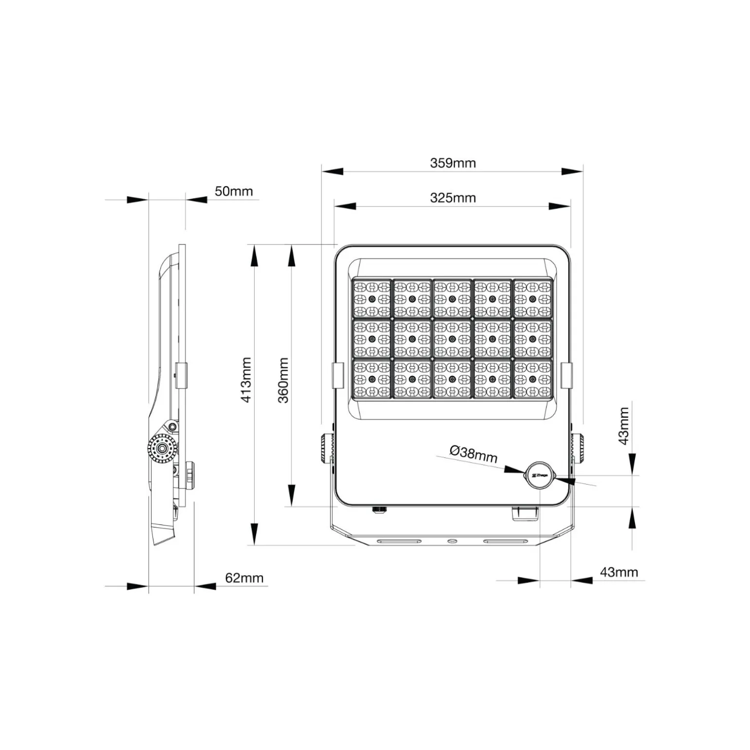 Noxion LED Strålkastare ProBeam V2.0 133-210W 18200-29400lm 60D - 830-840-865 CCT | IP66 - Symmetrisk