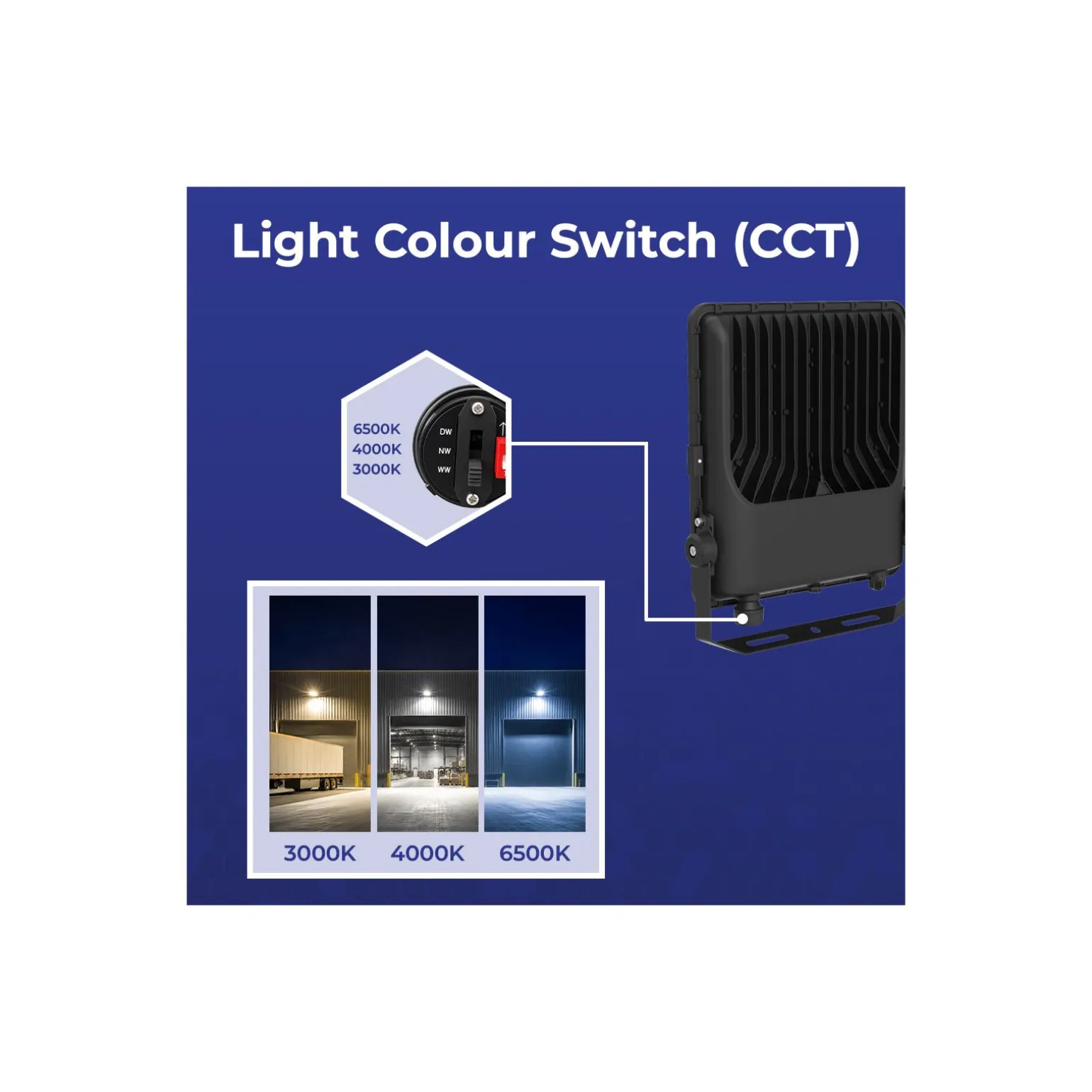 Noxion LED Strålkastare ProBeam V2.0 133-210W 18200-29400lm 60D - 830-840-865 CCT | IP66 - Symmetrisk