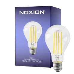Noxion Lucent Filament LED E27 Päron Filament Klar 10.5W 1521lm - 827 Extra Varm Vit | Ersättare 100W