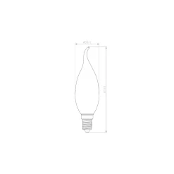 Noxion Lucent LED E14 Kronljus Filament Ambar BA35 4.5W 400lm - 822 Extra Varm Vit | Dimbar - Ersättare 35W