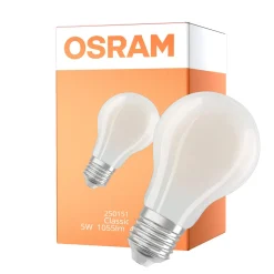 Osram Classic LED E27 Päron Filament Matt 5W 1055lm Ultra Efficiency - 840 Kallvit | Ersättare 75W