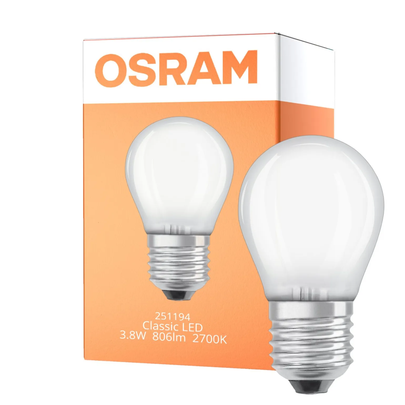 Osram LED Classic LED E27 Päron Filament Matt 3.8W 806lm - 827 Extra Varm Vit | Ersättare 60W
