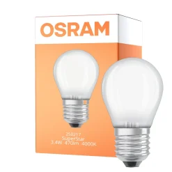 Osram LED Superstar E27 Boll Filament Matt 3.4W 470lm - 940 Kallvit | Bästa Färgåtergivning - Dimbar - Ersättare 40W