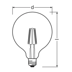 Osram LED Superstar E27 Globe G125 Filament Klar 11W 1521lm - 927 Extra Varm Vit | Bästa Färgåtergivning - Ersättare 100W