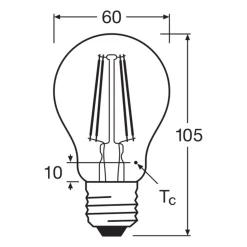 Osram LED Superstar E27 Päron Filament Klar 7.5W 1055lm - 927 Extra Varm Vit | Bästa Färgåtergivning - Dimbar - Ersättare 75W