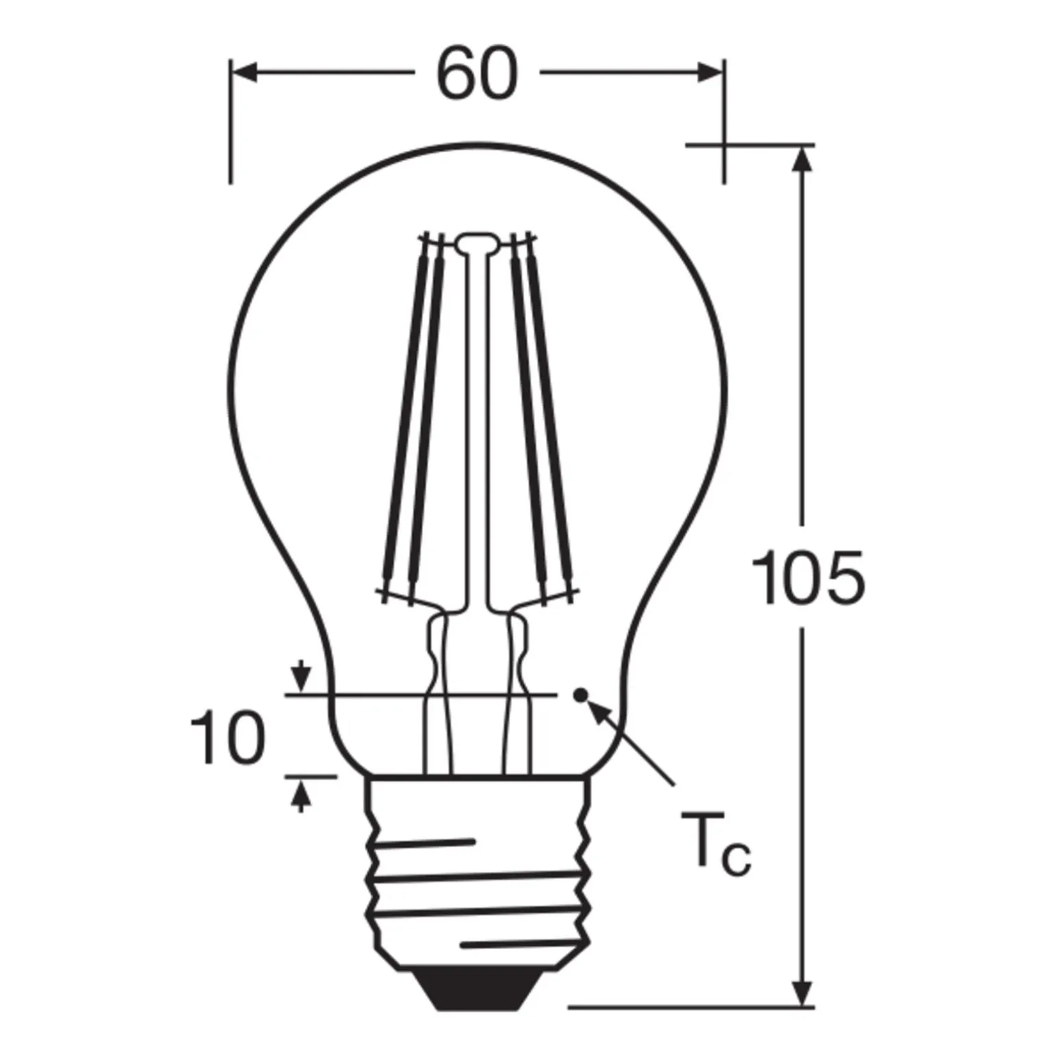Osram LED Superstar E27 Päron Filament Klar 7.5W 1055lm - 940 Kallvit | Bästa Färgåtergivning - Dimbar - Ersättare 75W