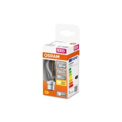 Osram Retrofit Classic LED B22d P45 boll Filament Klar 4W 470lm - 827 Extra Varm Vit | Ersättare 40W