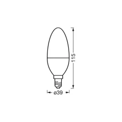 Osram Smart+ Matter Classic LED E14 Kronljus Matt 4.9W 470lm - 827-865 Justerbar Vit | Dimbar - Ersättare 40W