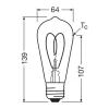 Osram Vintage 1906 LED E27 Edison Filament Guld 8W 806lm - 922 Extra Varm Vit | Bästa Färgåtergivning - Dimbar - Ersättare 60W