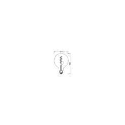 Osram Vintage 1906 LED E27 Globe Filament Smoke 125mm 5W 140lm - 818 Extra Varm Vit | Ersättare 15W