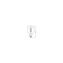 Osram Vintage 1906 LED E27 Globe Filament Smokey 95mm 7.8W 360lm - 818 Extra Warm White | Dimmable