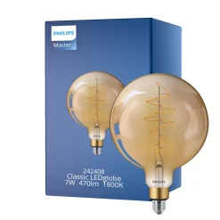 Philips Classic LED Globe E27 200mm Filament Guld 7W 470lm - 818 Extra Varm Vit | Dimbar - Ersättare 40W