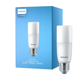 Philips Corepro LED E27 Tubular Stick Matt 9.5W 1050lm - 840 Kallvit | Ersättare 75W