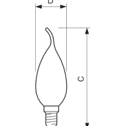 Philips Corepro LED Kronljus E14 Bøyd spiss Filament Klar 2W 250lm - 827 Extra Varm Vit | Ersättare 25W