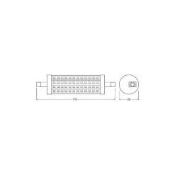 Philips Corepro LED Lineair R7s 118mm 14W 2000lm - 830 Varm Vit | Dimbar - Ersättare 120W