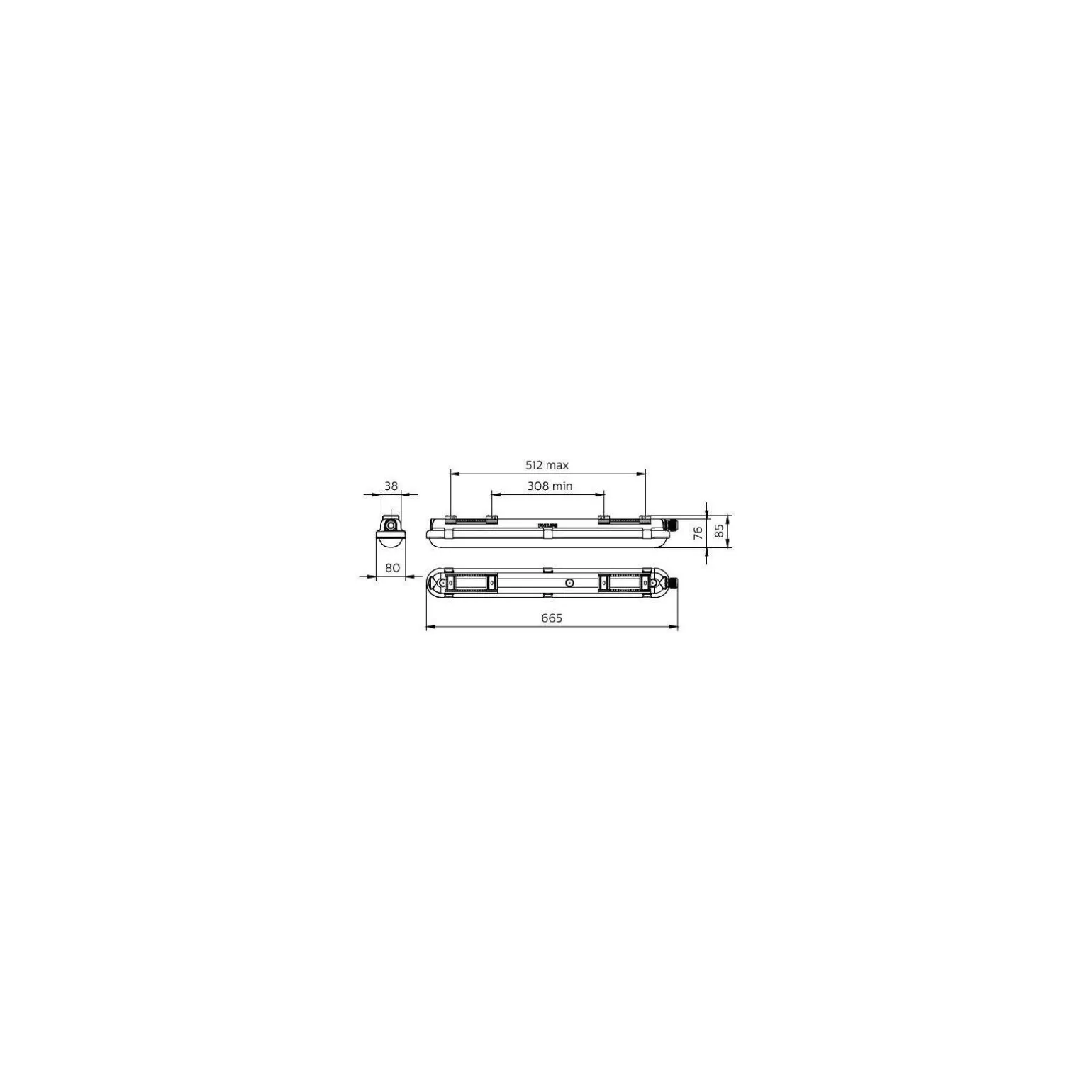Philips LED Allmänbruksarmatur Vattentät Coreline 25W 4000lm - 840 Kallvit | 60cm - Ersättare 2x18W