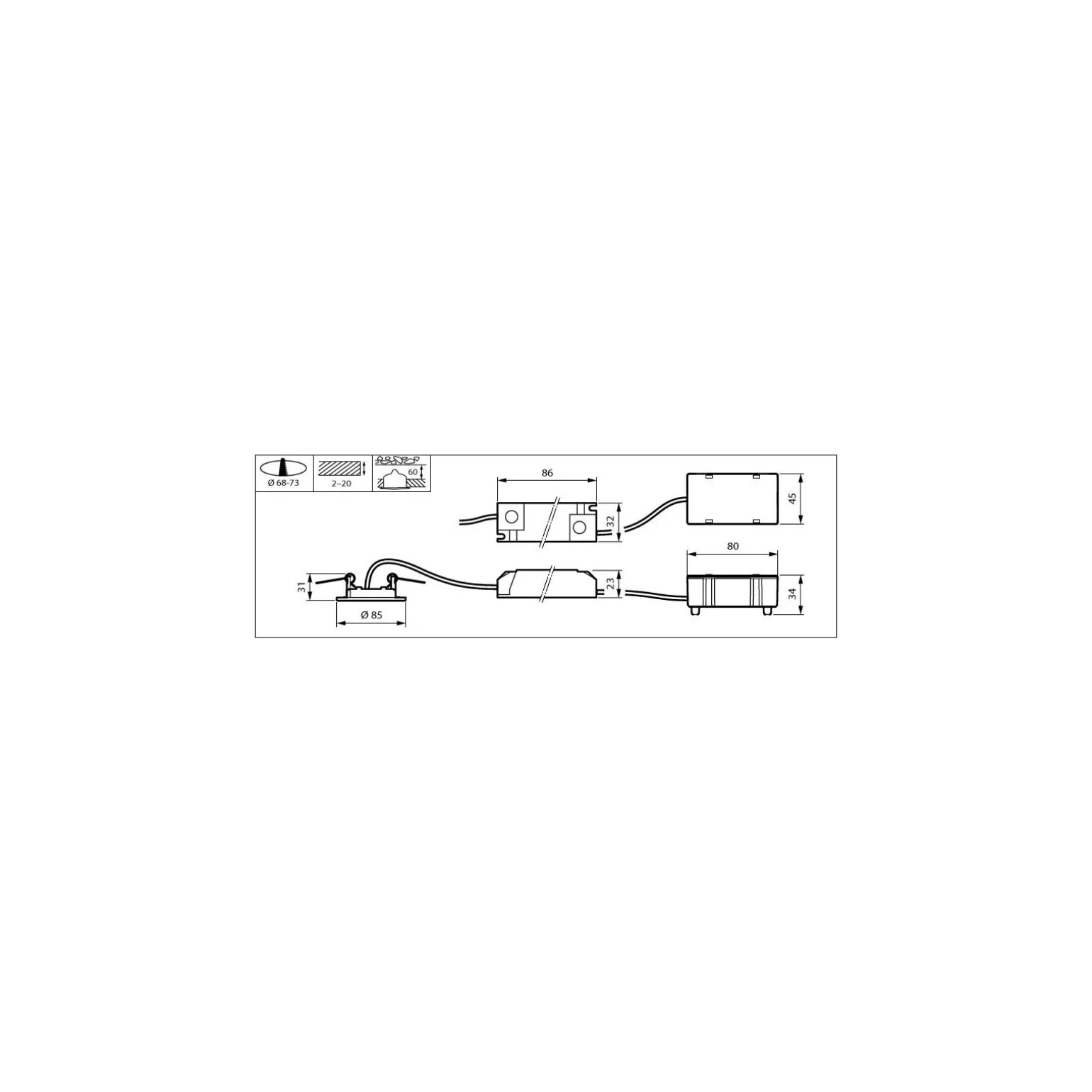 Philips LED Downlight Coreline DN145B 6.5W 650lm 90D - 840 Kallvit | 85mm