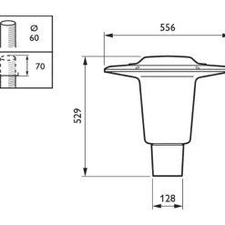 Philips LED gatubelysning Lykta City Charm Sladdoba BDS490 Grå 13W 1579lm 360D - 740 Kallvit | IP66 - Symmetrisk