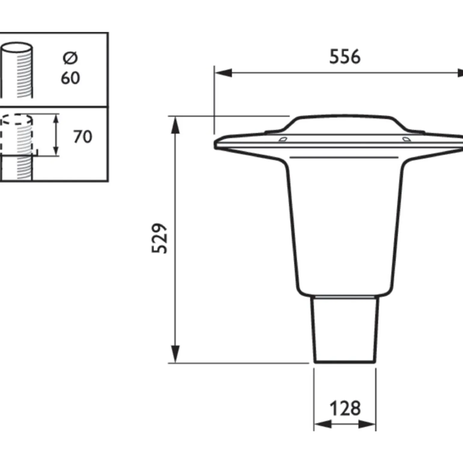 Philips LED gatubelysning Lykta City Charm Sladdoba BDS490 Grå 60W 7546lm 360D - 740 Kallvit | IP66 - Symmetrisk