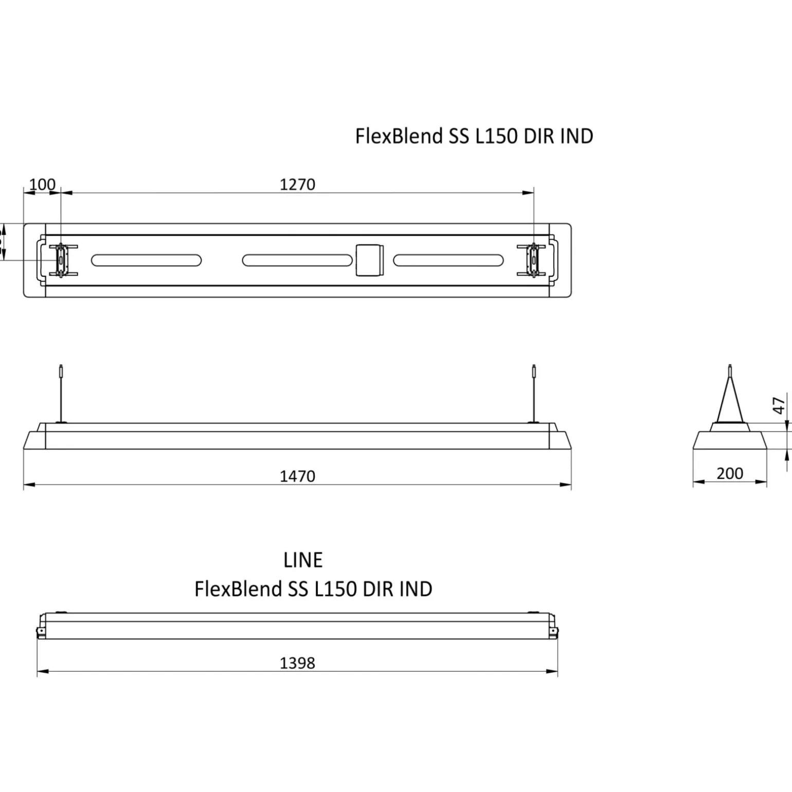 Philips LED Panel FlexBlend SP342P 35W 4500lm - 940 Kallvit | 150x20cm - UGR <19 - Dali Dimbar - Bästa färgåtergivning