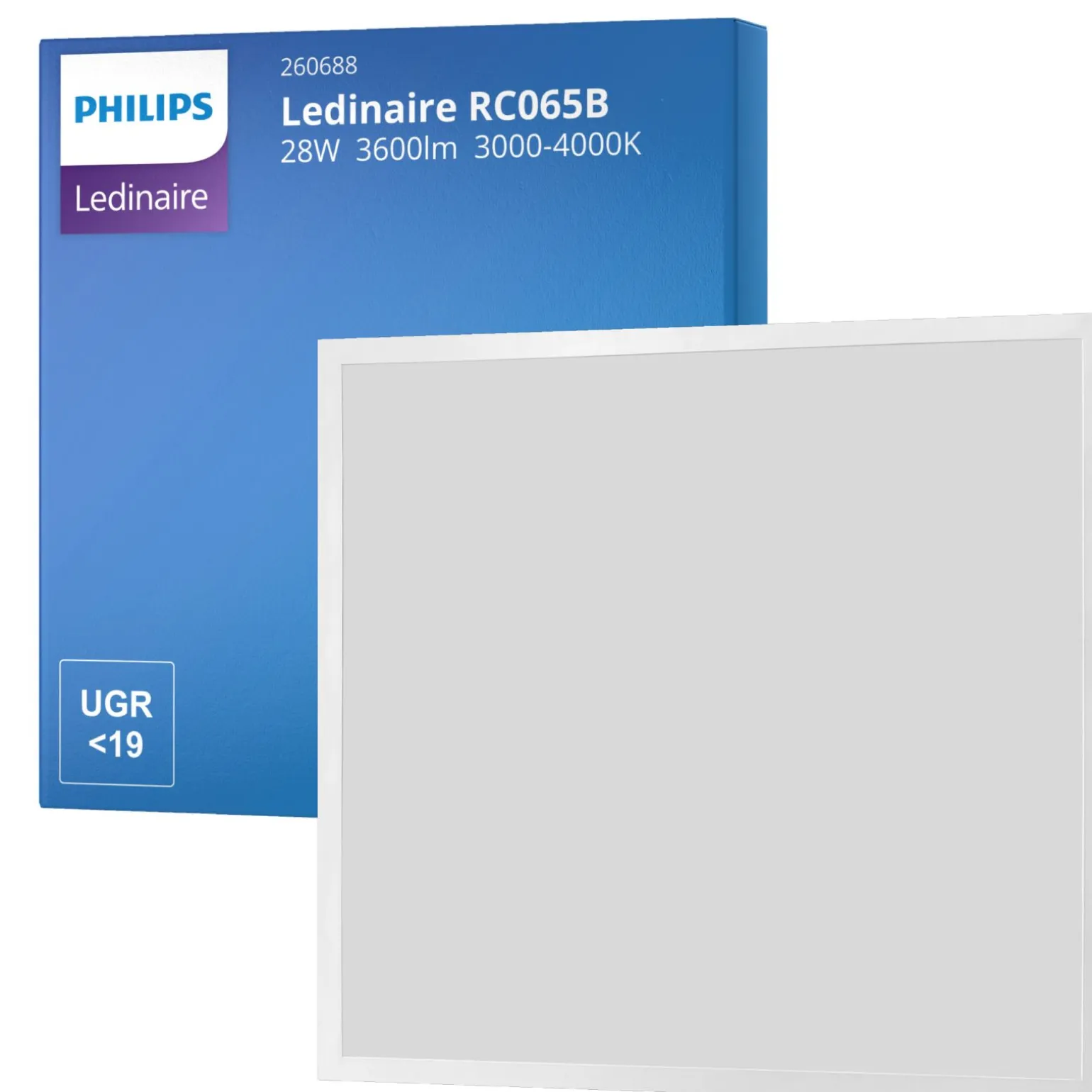 Philips LED Panel Ledinaire RC065B G5 28W 3600lm - 830-840 CCT | 60x60cm - UGR <19 - Dali Dimbar