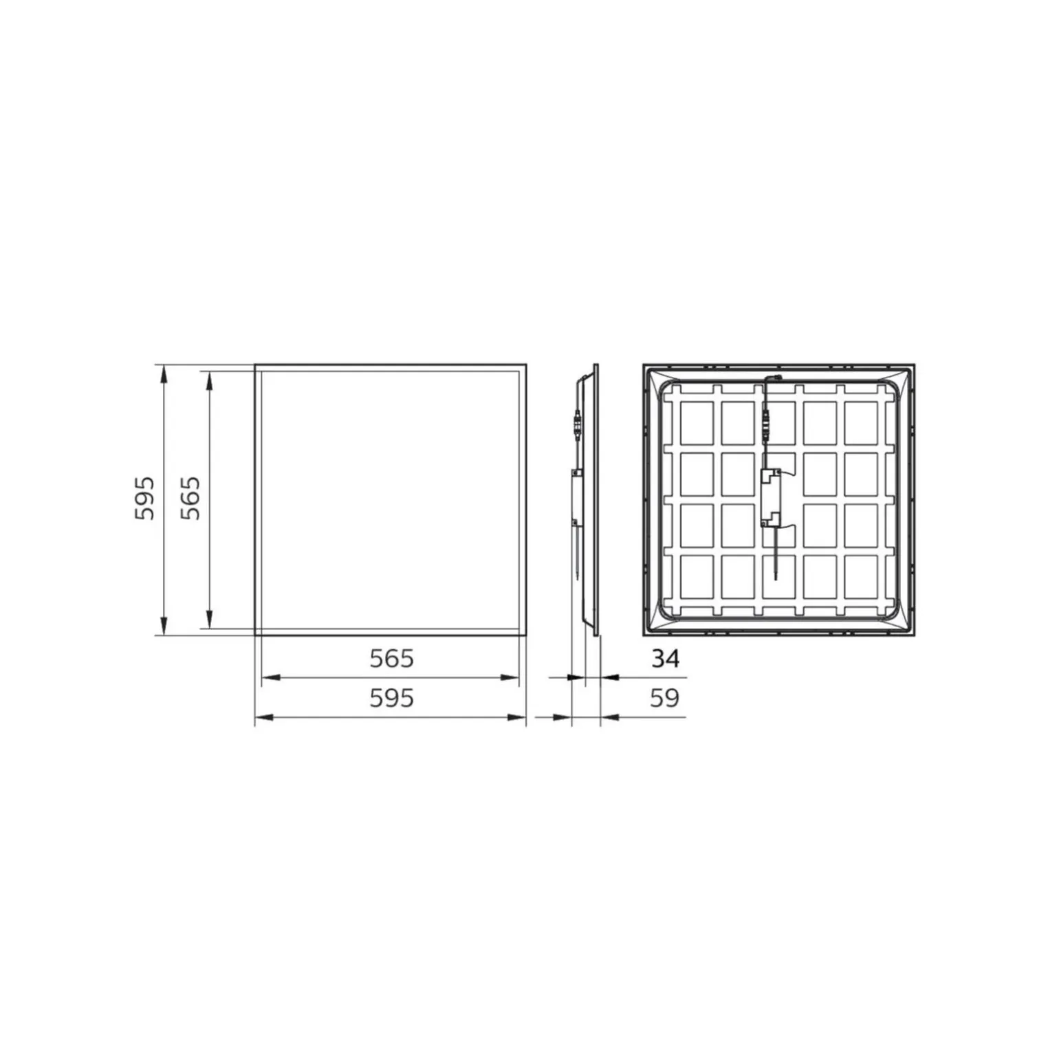 Philips LED Panel Ledinaire RC065B 28W 3400lm - 865 Dagsljus | 60x60cm - UGR <22