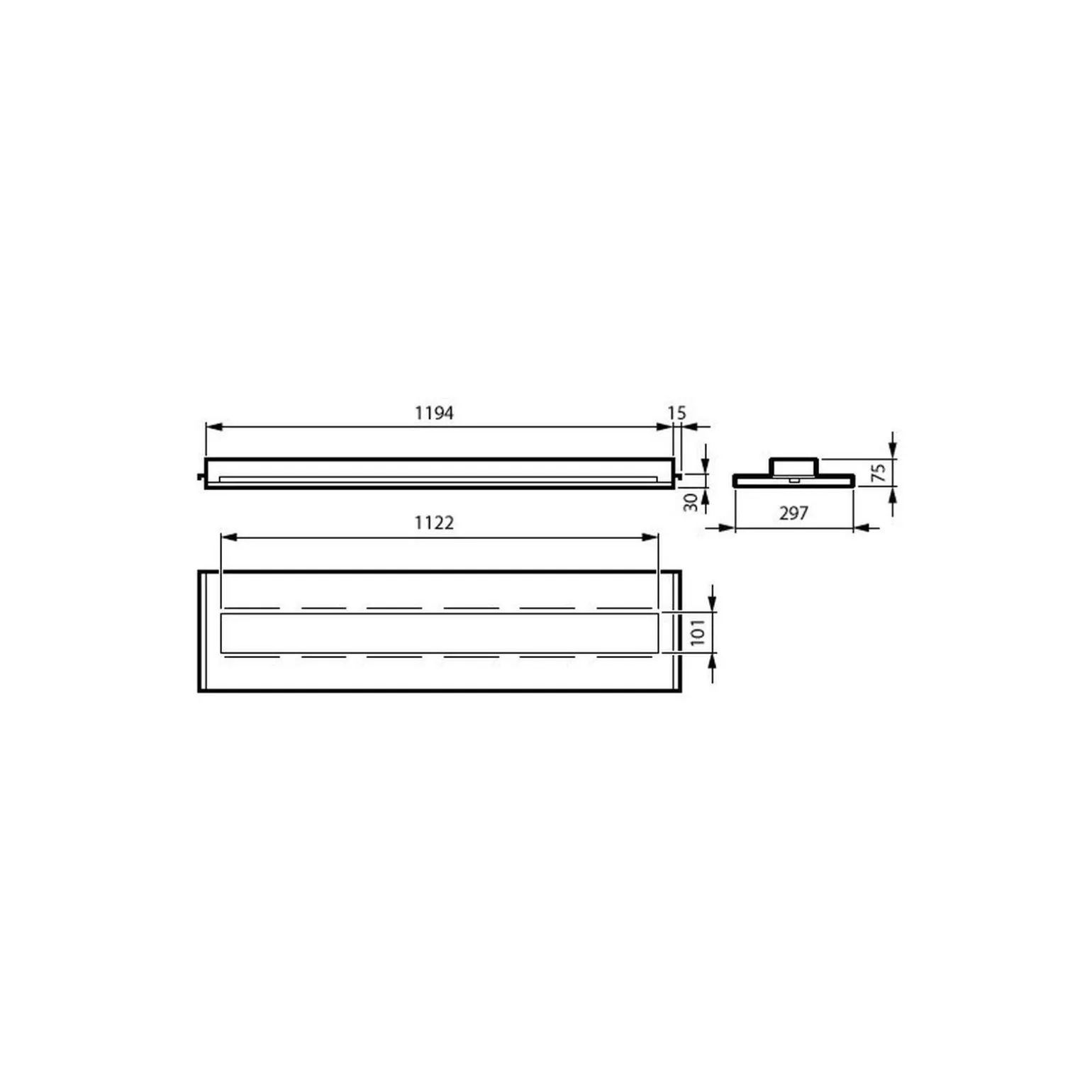 Philips LED Panel TrueBlend 17.4W 2800lm - 840 Kallvit | 120x30cm - UGR < 16 - Dali Dimbar - RC453X