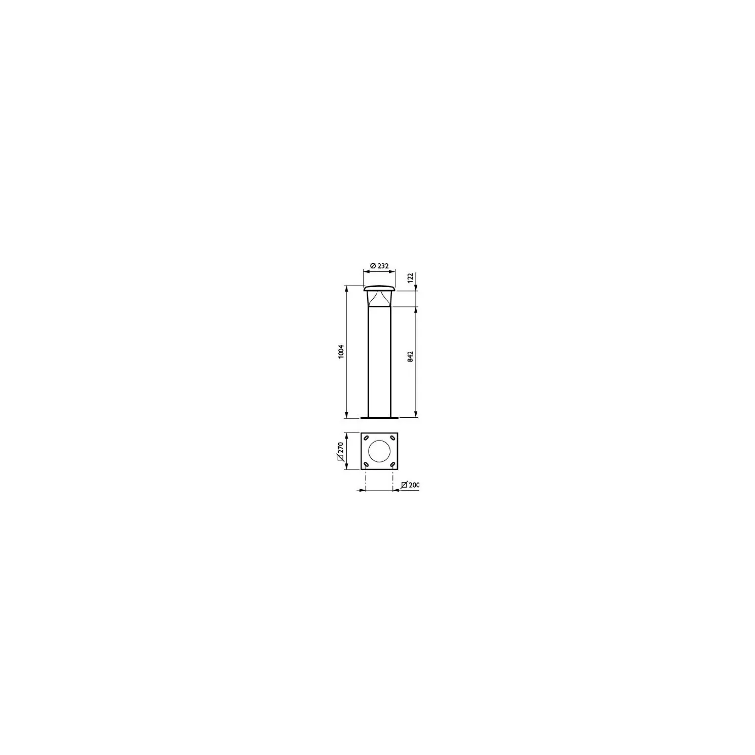 Philips LED Piedestallampa BCB500 OptiSpace Svart 37.2W 4900lm 177D - 740 Kallvit | 85cm - IP66 - Symmetrisk