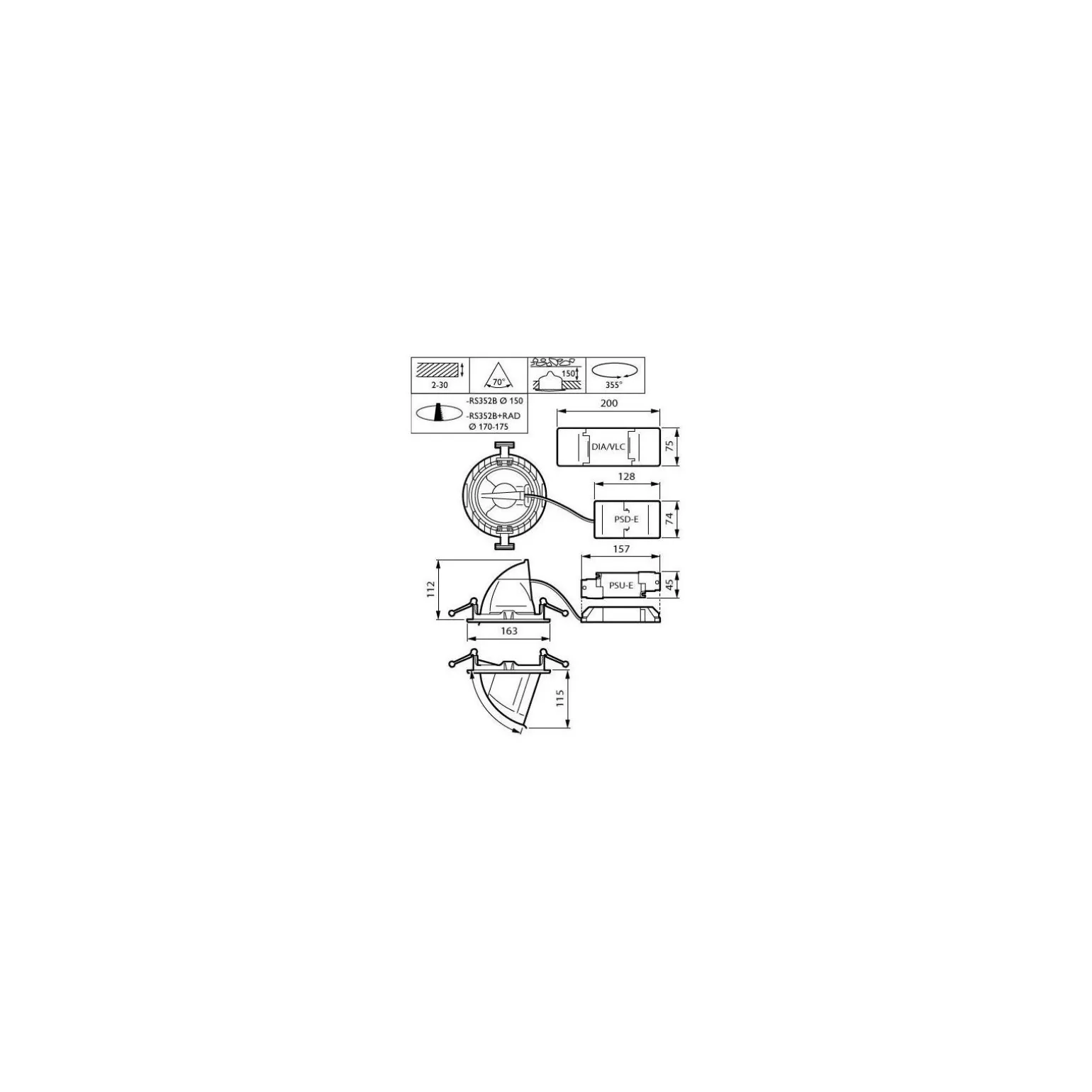 Philips LED Spot Greenspace Accent Elbow Aluminium Vit 31W 3900lm 36D - 930 Varm Vit | 163mm - IP20 - Bästa Färgåtergivning - Dali Dimbar