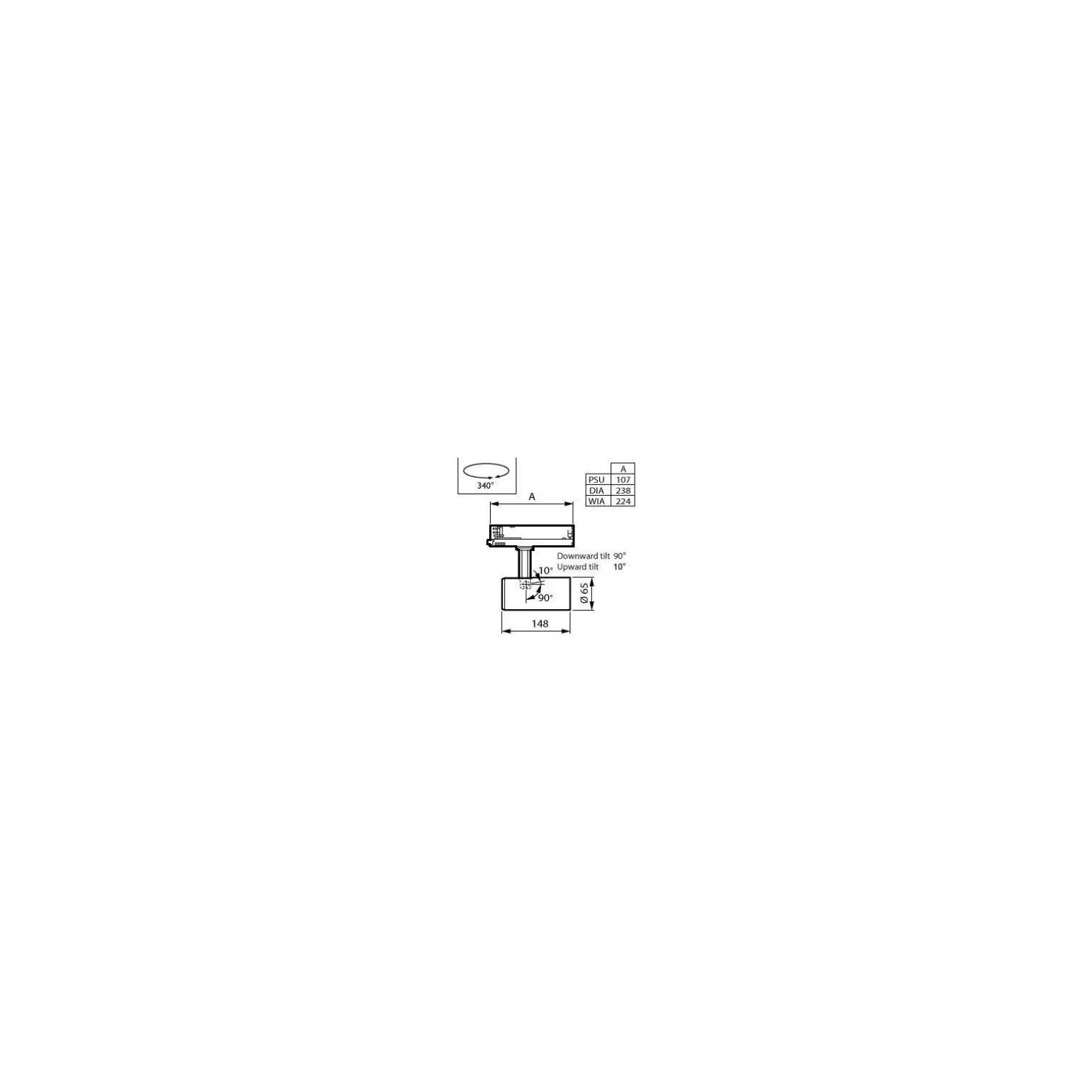 Philips LED Spårbelysning Greenspace Evo Mini Vit 10W 1200lm 36D - 830 Varm Vit