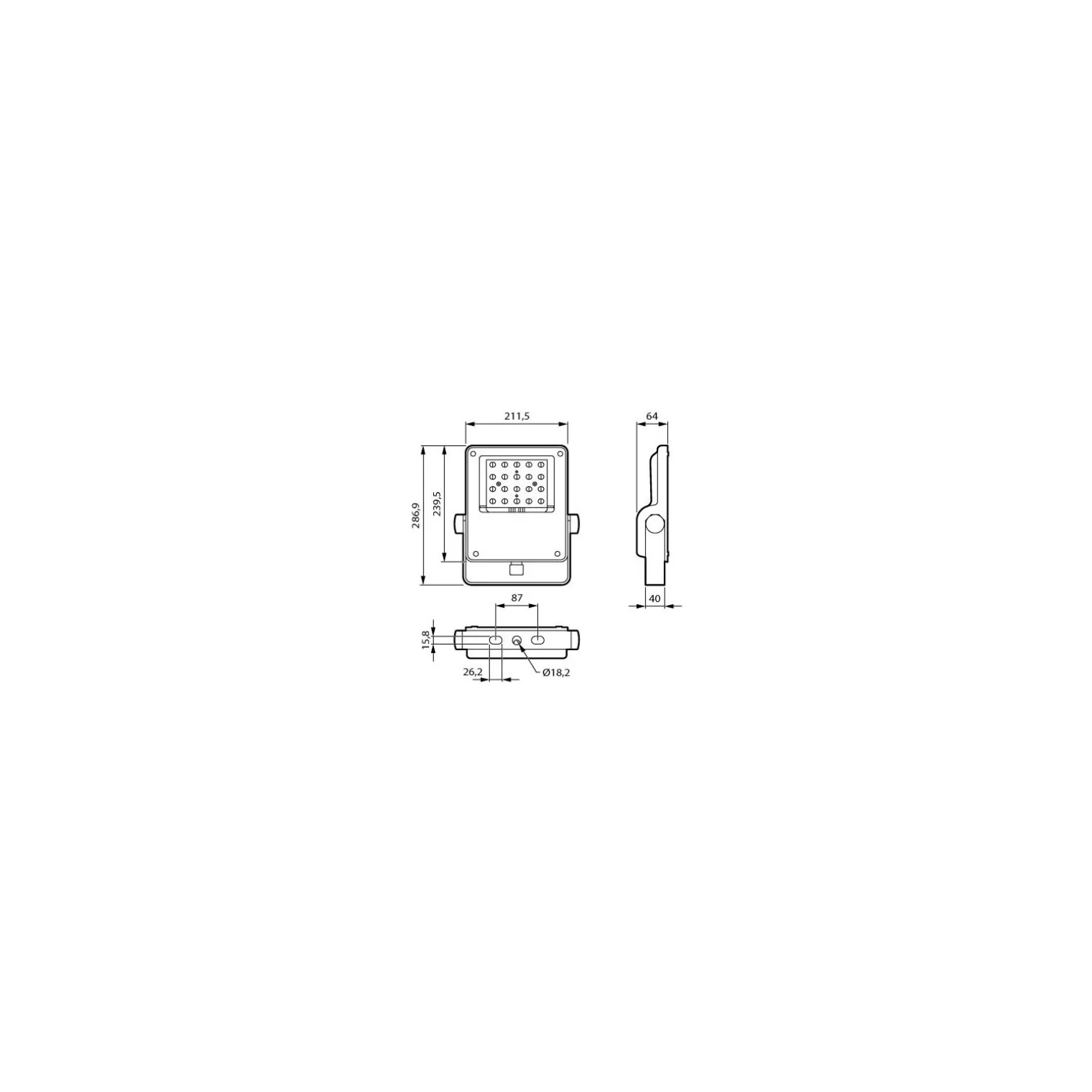 Philips LED Strålkastare BVP111 Coreline Gen2 43W 7300lm 80x41D - 740 Kallvit | IP66 - Asymmetrisk