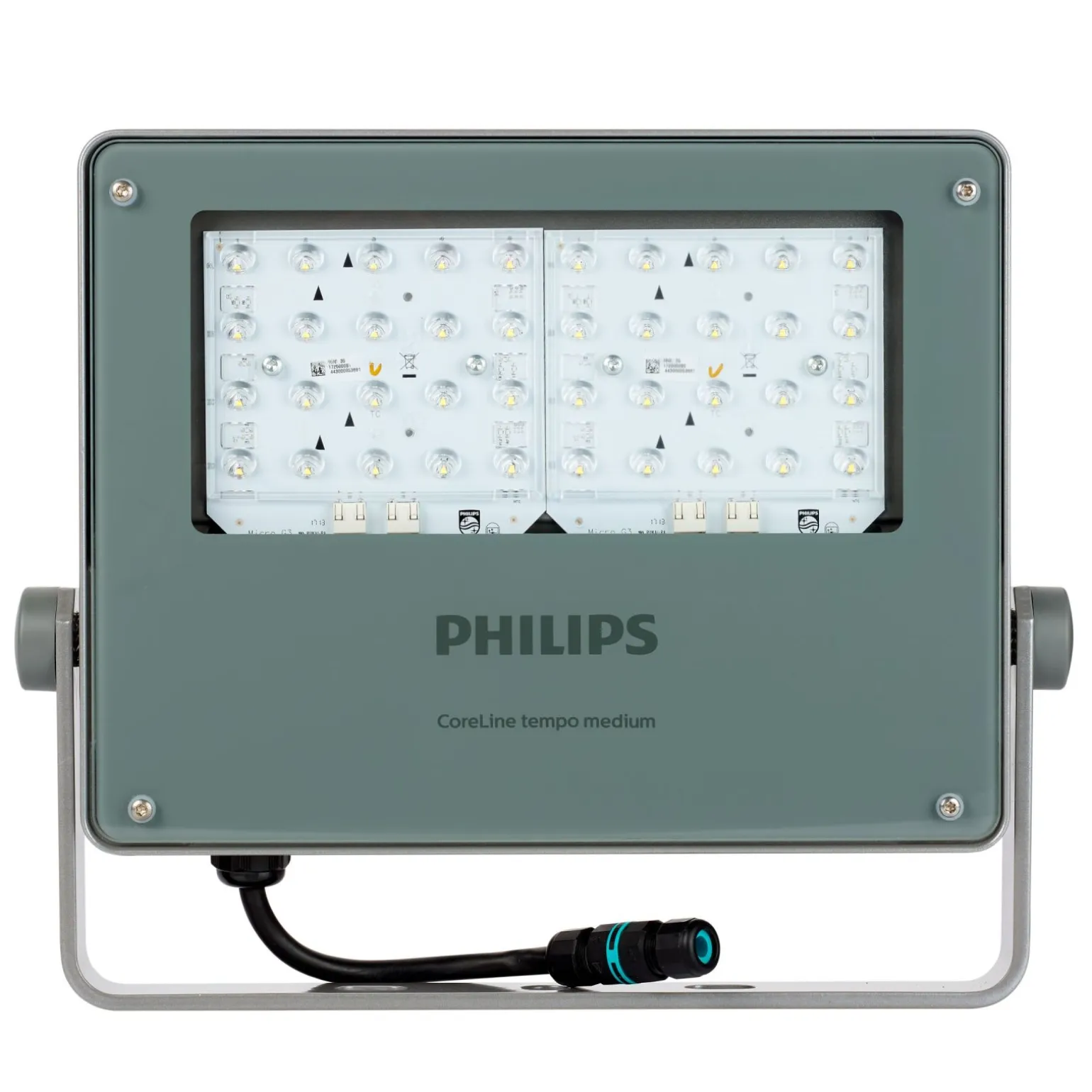 Philips LED Strålkastare Coreline BVP125 Grå 95W 12000lm 9-41x102D - 740 Kallvit | IP66 - Asymmetrisk