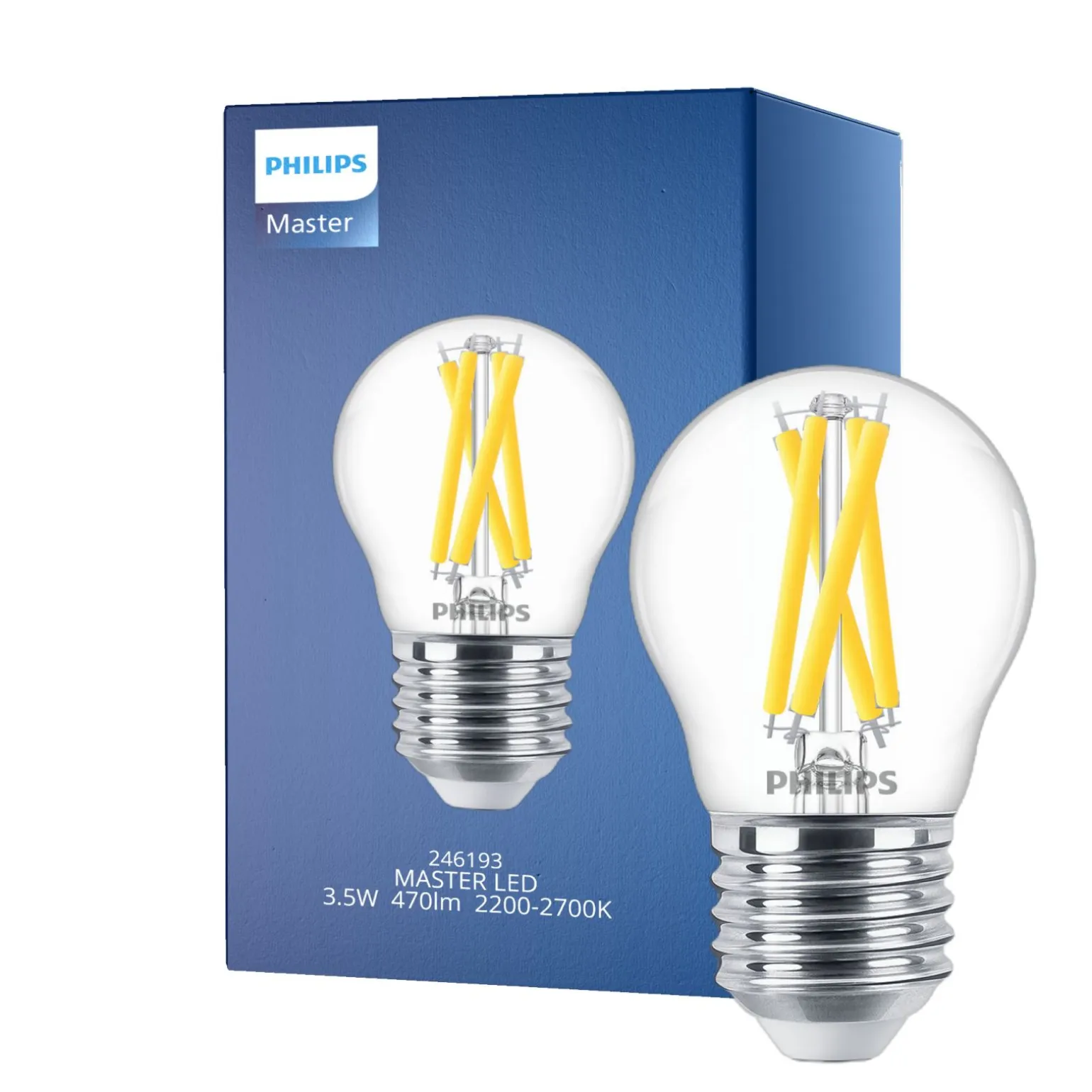 Philips MASTER LED E27 Boll Filament Klar 3.5W 470lm - 922-927 Dim To Warm | Bästa Färgåtergivning - Dimbar - Ersättare 40W