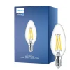 Philips MASTER LED E14 Kronljus Filament Klar 2.5W 340lm - 922-927 Dim To Warm | Bästa Färgåtergivning - Dimbar - Ersättare 25W