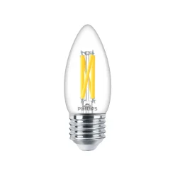 Philips MASTER LED E27 Kronljus Filament Klar 3.4W 470lm - 922-927 Dim To Warm | Bästa Färgåtergivning - Dimbar - Ersättare 40W