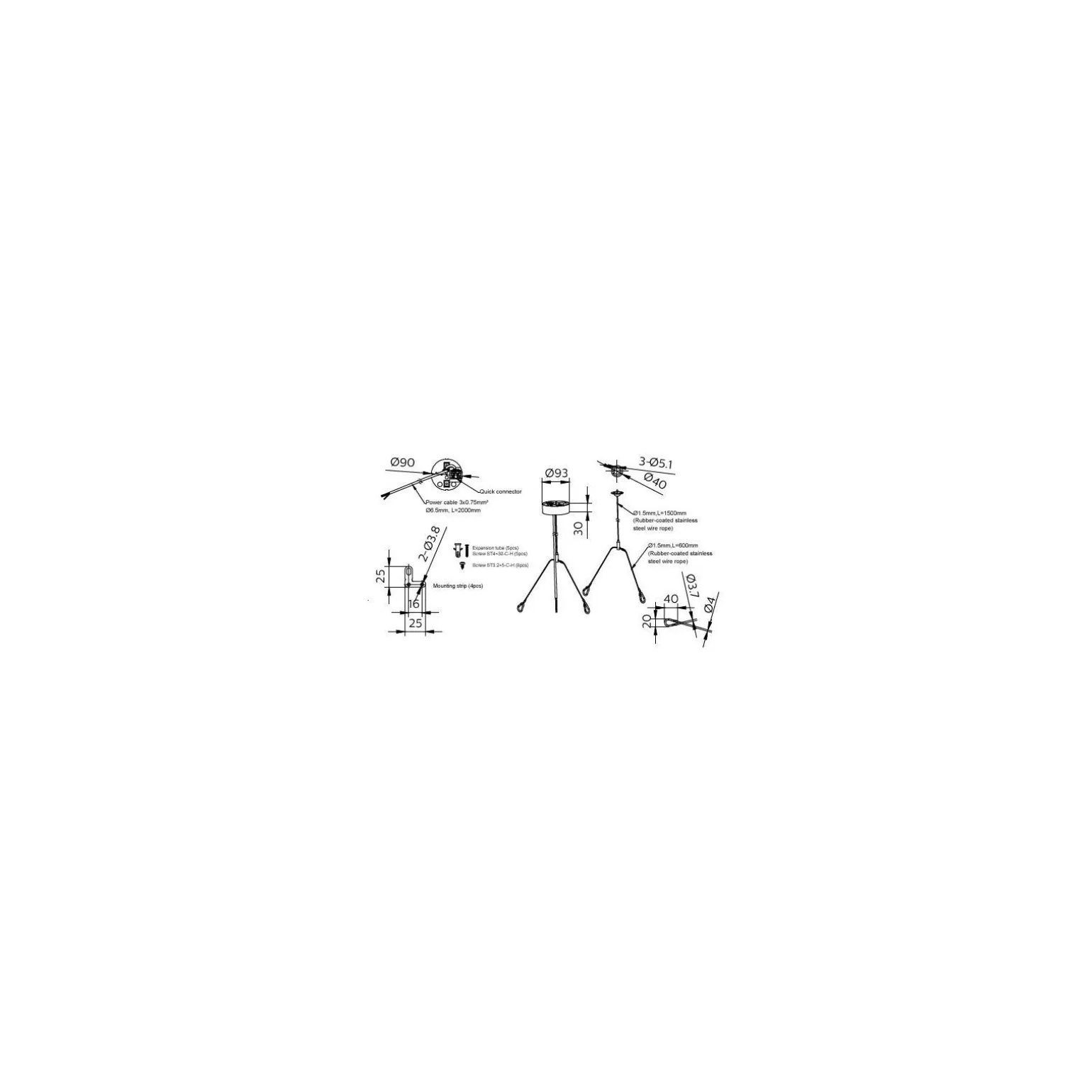 Philips Panel Upphängningssats CoreLine RC159Z SME-3 Vit