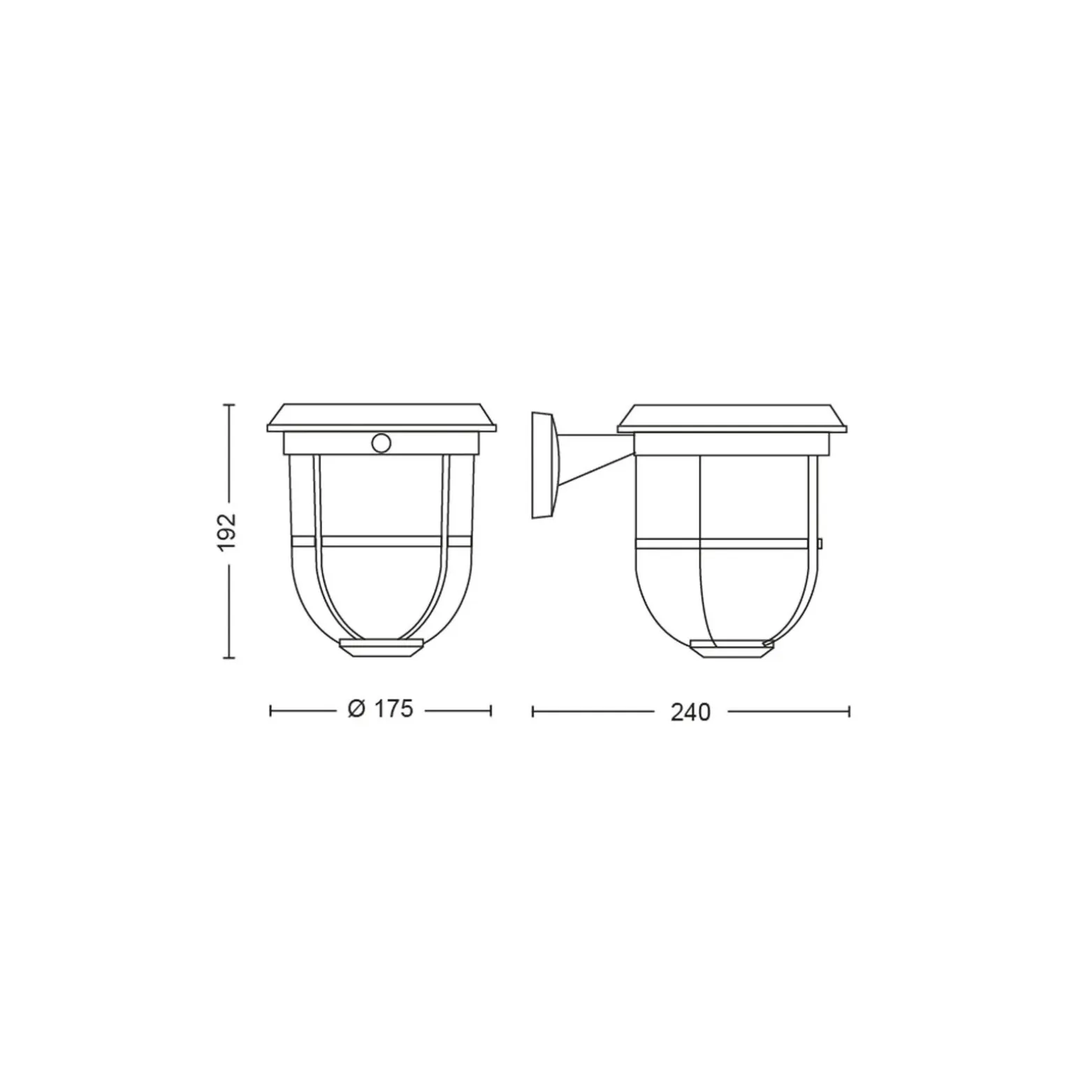 Philips Solar Radii Vägglampa Metall Svart 1.3W 250lm - 830 Varm Vit | IP44