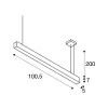 SLV Glenos II Pendellampa Aluminium Svart 43W 2850lm - 830 Varm Vit | 1-10V Dimbar
