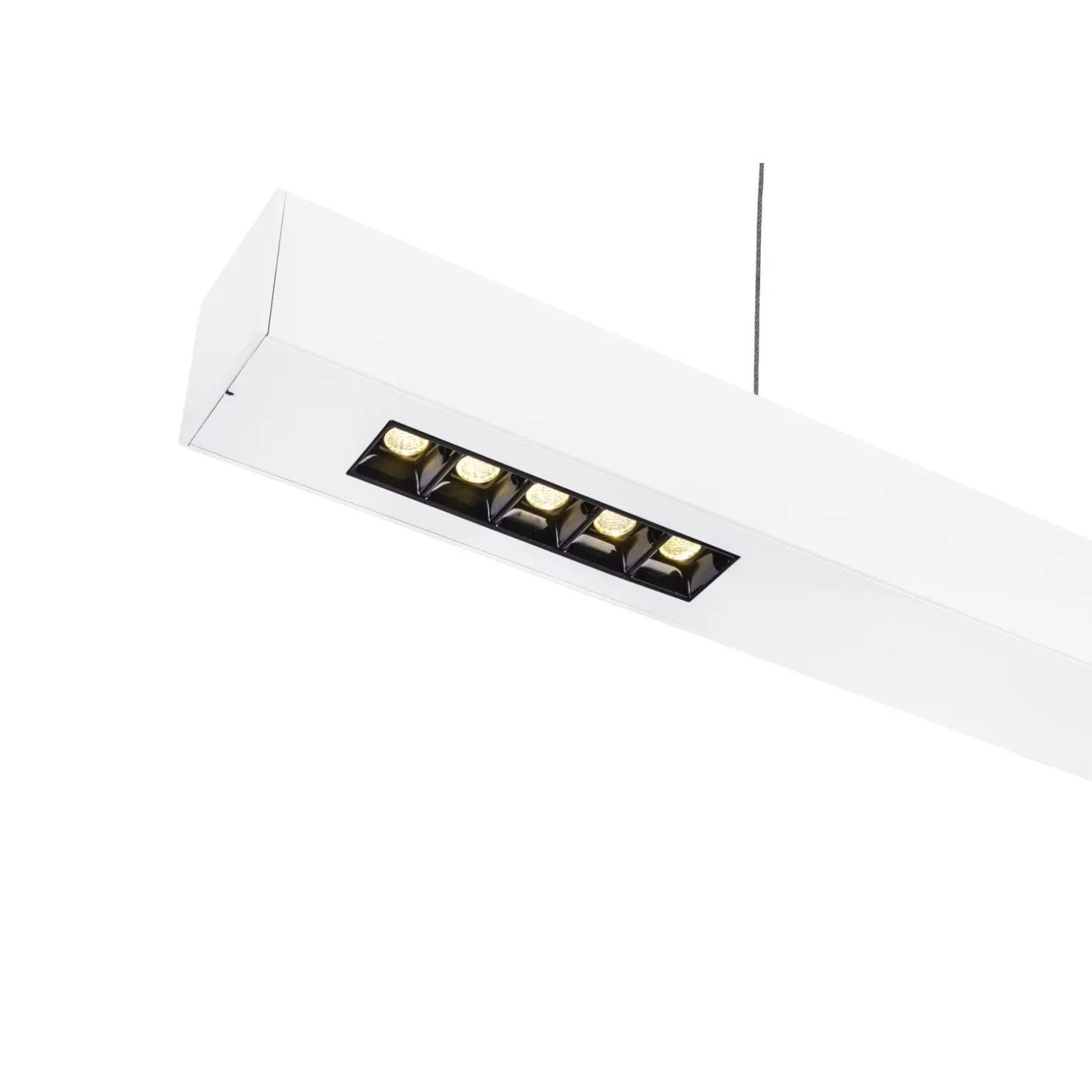 SLV Q-Line Pendellampa Aluminium Vit 93W 4600lm - 940 Kallvit | Bästa Färgåtergivning - UGR<11 - Dimbar