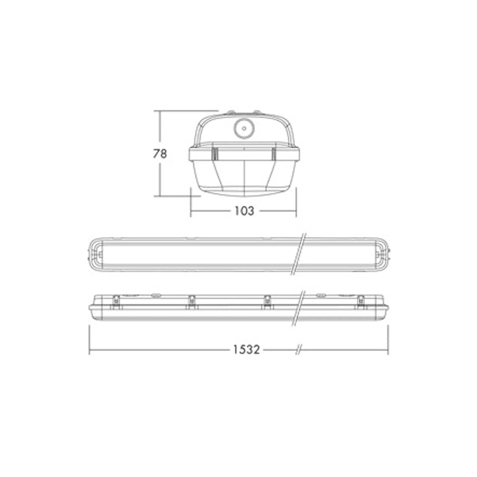 THORNeco LED Allmänbruksarmatur Vattentät Julie 55W 6300lm - 840 Kallvit | 150cm - Easy Connect