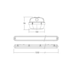 THORNeco LED Allmänbruksarmatur Vattentät Julie 38W 4200lm - 840 Kallvit | 120cm - Rörelse- Och Ljussensor