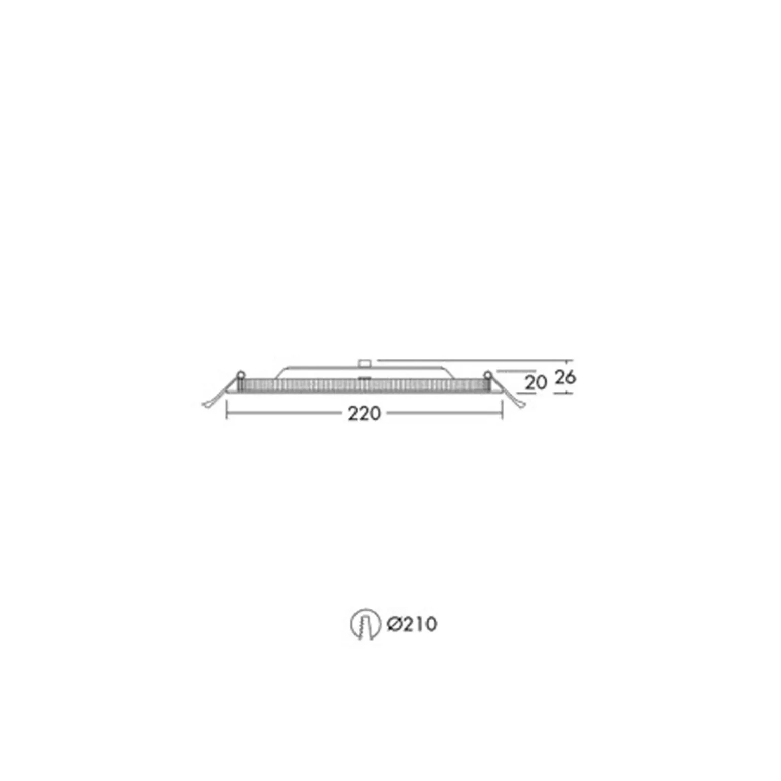 THORNeco LED Downlight ZOE VARIO Aluminium Vit 18W 1600lm - 830-835-840 CCT | Utskärning 210mm - IP44