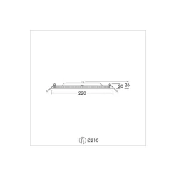 THORNeco LED Downlight ZOE VARIO Aluminium Vit 22W 2000lm - 830-835-840 CCT | Utskärning 210mm - IP44