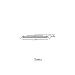 THORNeco LED Downlight ZOE VARIO Aluminium Vit 22W 2000lm - 830-835-840 CCT | Utskärning 210mm - IP44 - Dali Dimbar