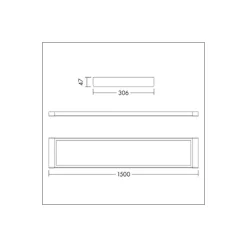 THORNeco LED Panel Roxy 43W 5450lm - 840 Kallvit | 150x30cm - UGR <19 - Dimbar